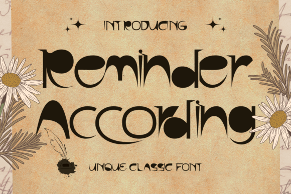 Reminder According: A Unique Display Font for Impactful Design